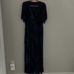 Baltic Born Elegant Navy Blue Felt Floral Dress